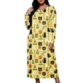 thumbnail image 2 of SELONE Halloween Nightgowns for Women Plus Size Nightshirts Pumpkin Skeleton Long Sleeve Maxi Dress Vacation Homewear, 2 of 8