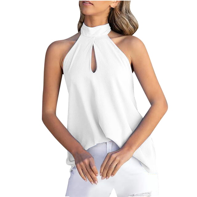 Birdeem T-Shirt Mode Femme Couleur Unie Col Rond Confortable Ample Sans Manches Blouse Décontractée