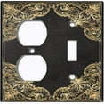thumbnail image 4 of Metal Light Switch Plate Cover Black Yellow French Victorian Frame FRA003, 4 of 13
