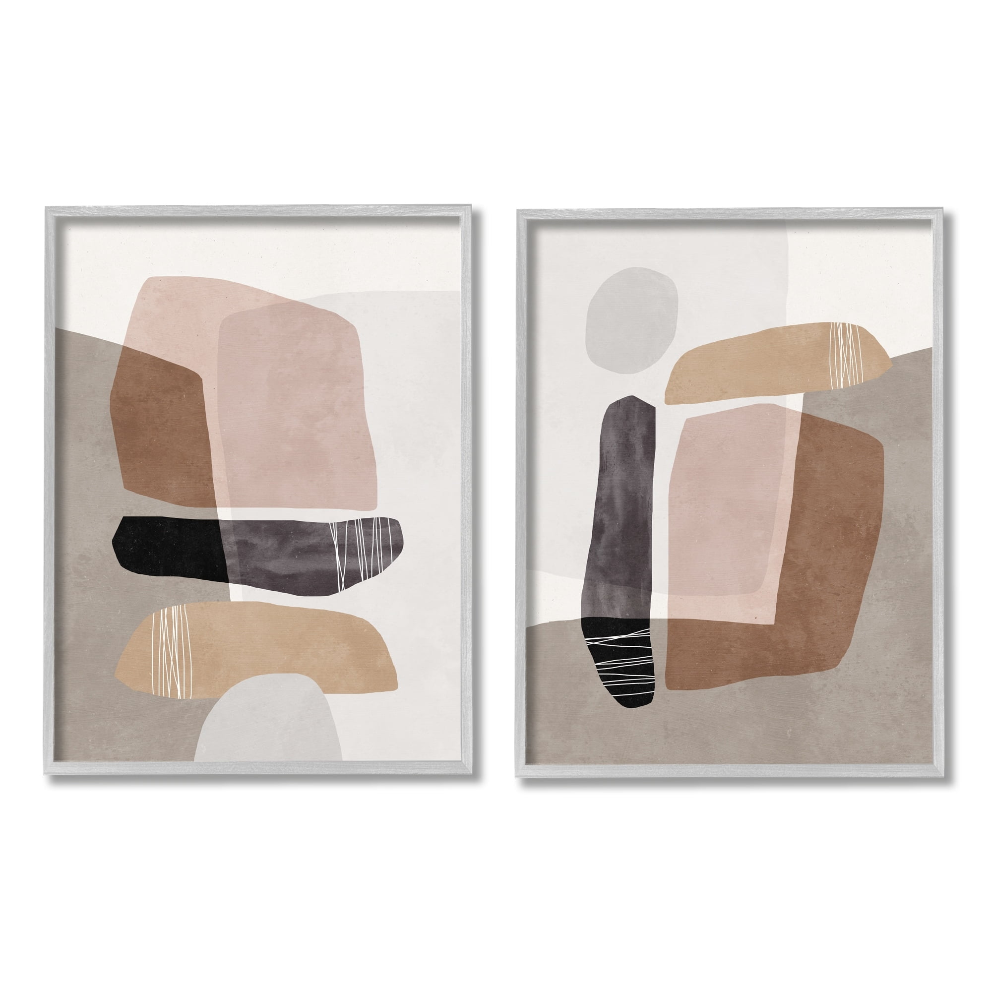Stupell Industries Abstract Nature Rock Balancing Transparent Collage ,24 x 30, Design by Nina Blue