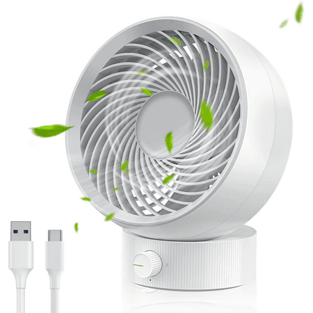 

USB Desk Fans Silent Quiet Speed Adjustable Table Fan for Home Office Car Outdoor Travel 180°Rotation Mini Personal Fan Cooling Fan Desktop Fan Computer USB Rechargeable Upgraded