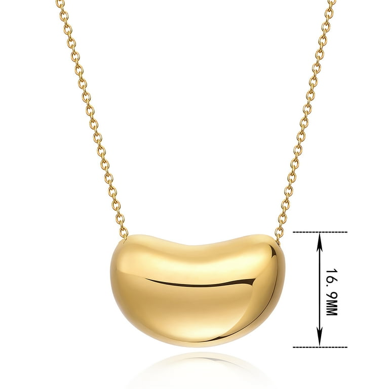 Forever Facets 18K Yellow Gold Over Sterling Silver Bean Necklace