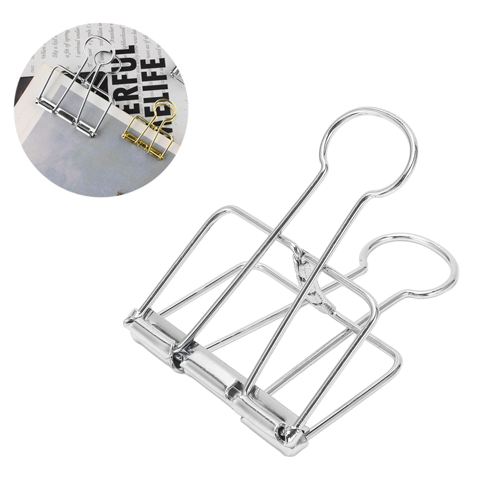 Rupoun 51mm Large Metal Binder Clips, Silver Hollow Paper Clamps for Office, 30 Count