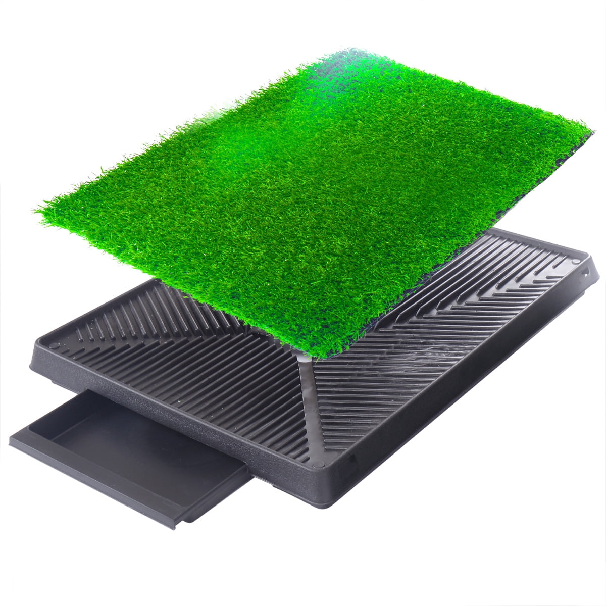 Imerelez Indoor Dog Potty Grass with Tray Large, Reusable Dog Pee Grass Pad with Tray, Artificial Grass Turf for Dog Puppy Potty Training, Outdoor Portable Dog Toilet Pet Loo