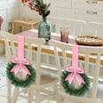 thumbnail image 5 of 6 PC Christmas Kitchen Cabinet Wreaths with Beige Ribbon Bow, 5.12” Mini Christmas Wreath Small Kitchen Xmas Decor for Window Door, 5 of 8