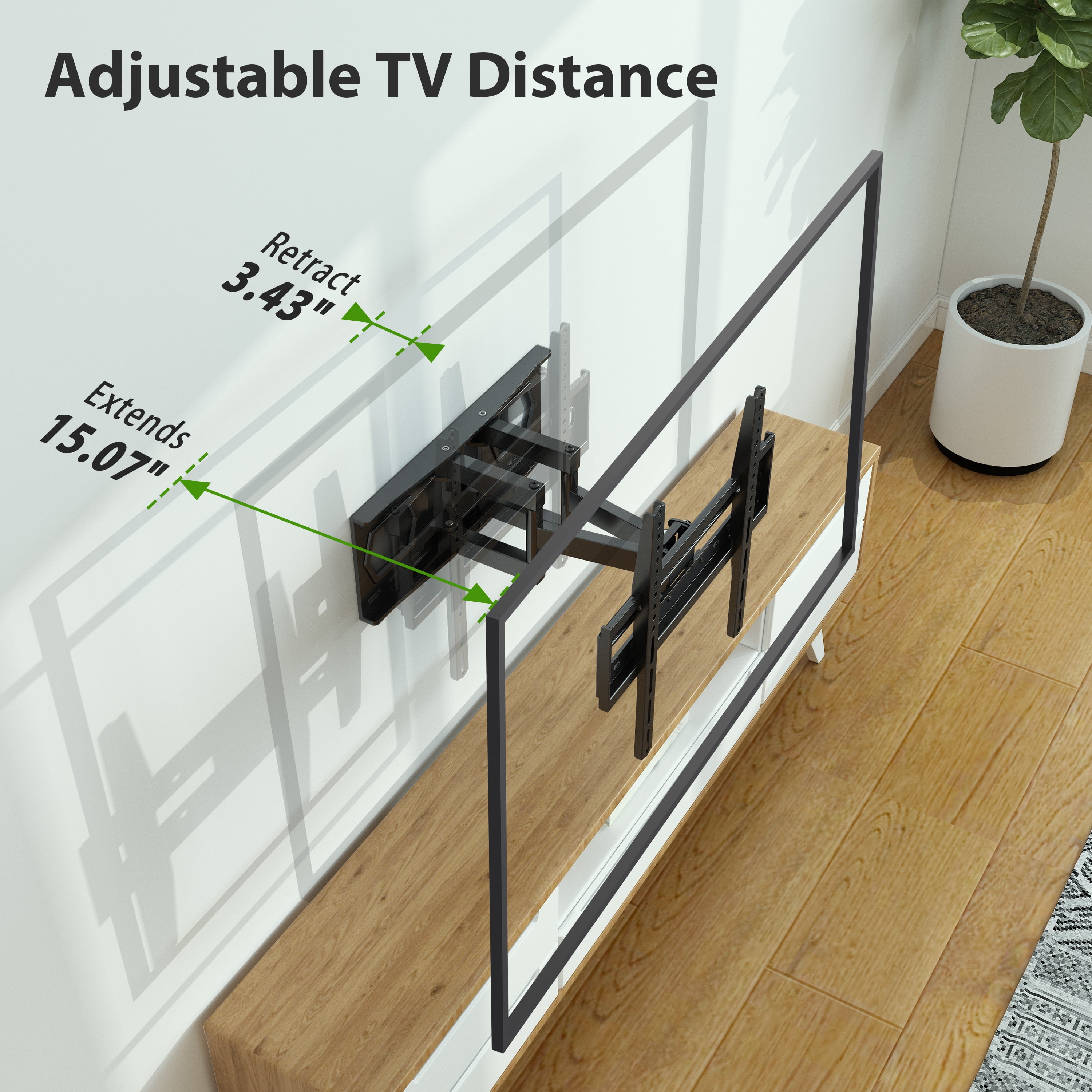 USX MOUNT Full Motion TV Wall Mount for 26-65" TVs, Hold up to 110lbs with Max VESA 400x400mm & 16" Wood Stud