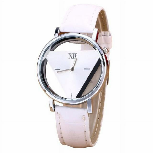 Mens Womens Unique Hollowed-out Triangular Dial Black Fashion Watch WH