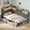 Grey, variant on Twin Storage Platform Bed with Reversible LED Headboard & Underbed Drawer, Reversible LED headboard, padded backrest, charging ports, rolling underbed drawer, metal slats, no box spring needed, grey