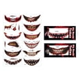 thumbnail image 3 of 12 piezas de pegatinas de tatuaje de boca grande de Halloween sonrisa extraña para brazo cara mano cuello Tmvgtek Cuidado Belleza, 3 of 9