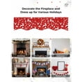 thumbnail image 6 of Red Christmas Fireplace Mantle Scarf, Xmas Snowflakes Winter Pine Tree Deer Mantel Cover Table Runner for Home Living Room Door Window, Indoor Outdoor Holiday Party Decor 17" x 60", 6 of 6