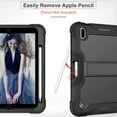 thumbnail image 3 of Feishell Case for Apple iPad 10th Generation 10.9 inch (2022),Three Layer Protection Shockproof Hybrid Armor Heavy Duty Rugged Kickstand Protective Cover with Built-in Pencil Holder,Black, 3 of 8