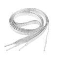 thumbnail image 2 of 1.1m Flat Glitter Shoelaces Colored Flat Shoestring Bootlaces For Shoes Sneakers (silver), 2 of 3