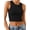 Black, variant on Women Basic Crop Tank Tops Casual Ribbed Knit Workout Tops Sleeveless Shirts Tight High Neck Camisole Women Girls Summer Clothes White M