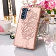 thumbnail image 6 of Dteck For Samsung Galaxy S21 FE Flip Wallet Stand Case,360 Protection Shockproof Luxury Diamond Embossed Butterfly PU Leather+Hand Strap Cover.For Samsung Galaxy S21 FE,Rosegold, 6 of 7
