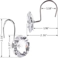 thumbnail image 3 of Anillos para cortina de ducha, ganchos de metal duraderos para cortina de ducha, accesorios decorativos para barra de baño con diamantes de imitación acrílicos a la moda, juego de 12, 3 of 5