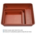 thumbnail image 4 of Uxcell 6" 7" 10" Plastic Square Plant Pot Saucer Flower Drip Tray, Red 6in1 Set, 4 of 5