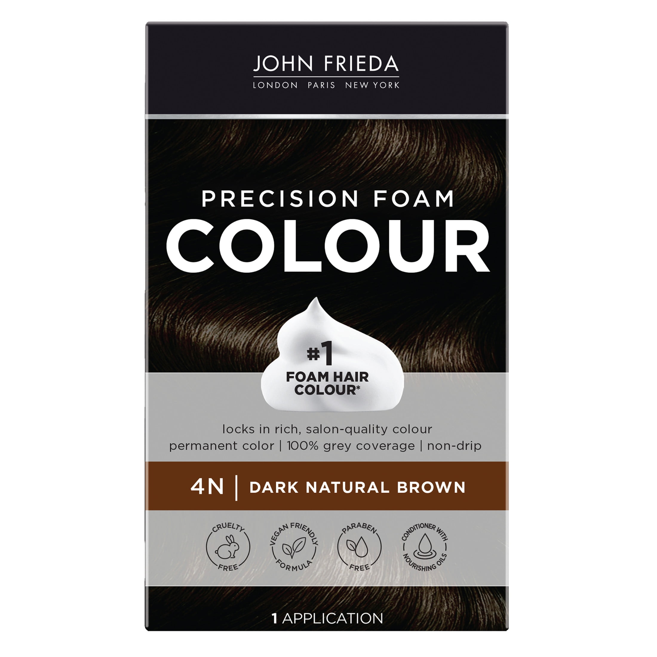 John Frieda Precision Foam Brown Black Permanent Hair Dye Kit Deep