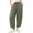 thumbnail image 6 of Crop Pants for Women Casual Summer Harem Pants Barrel Trousers Long Pant Solid Color Slacks Loose Fit Resort Outfit Lounge Pants Straight Leg Office Dress Work Slacks Capris Trousers Split Hem, 6 of 9