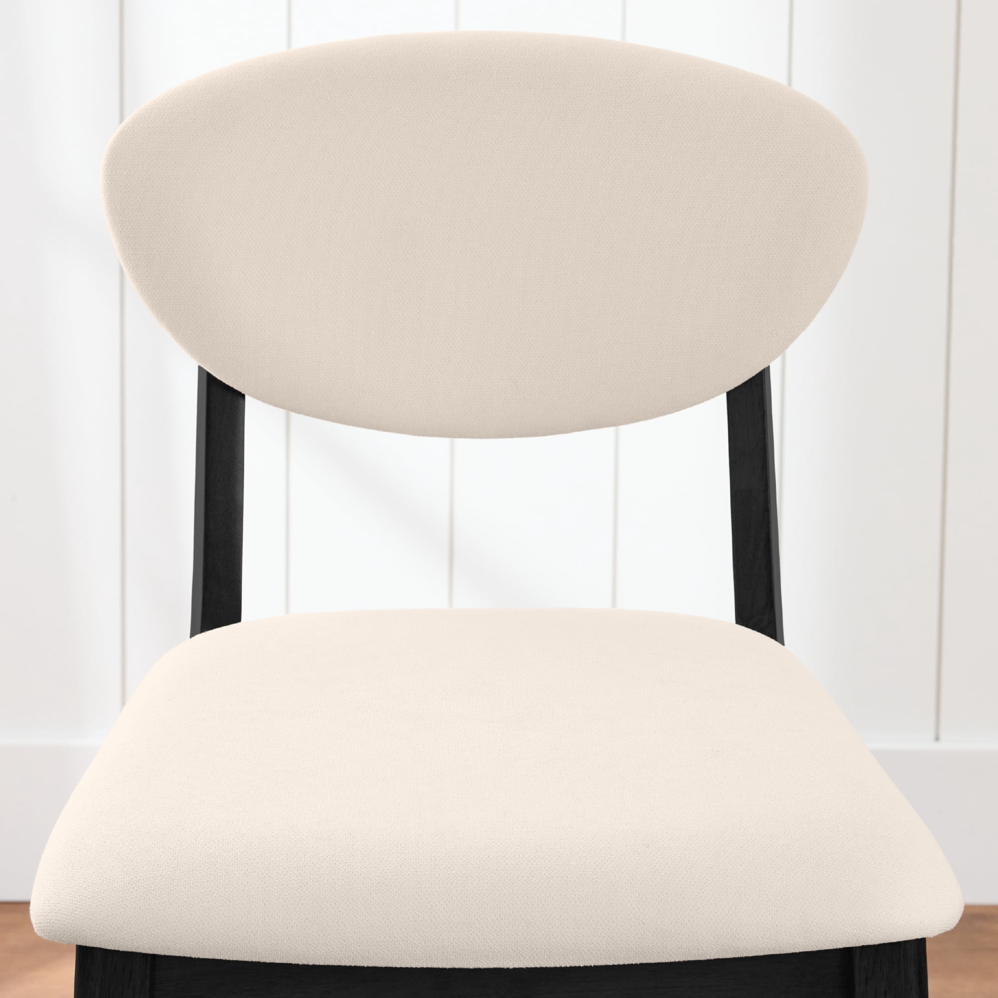 Best Choice Products Set of 2 Counter-Height Bar Stools, Armless W/Upholstered Seat Cushion & Backrest - Black / Cream