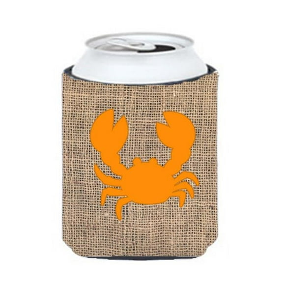 Crab Burlap And Orange Can Or Bottle  Hugger