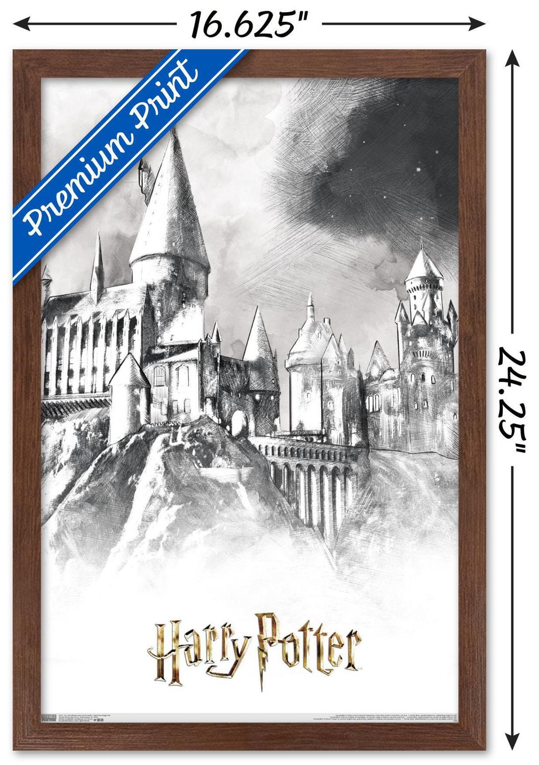 The Wizarding World: Harry Potter - Illustrated Hogwarts Wall Poster, 22.375" x 34"