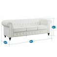 thumbnail image 4 of Emery Chesterfield Sofa, Luxurious Comfort for Cozy Living Rooms, Mid-Century Modern couch, Elegance & Serenity, 3-Seater Sofa White,PU, 4 of 6