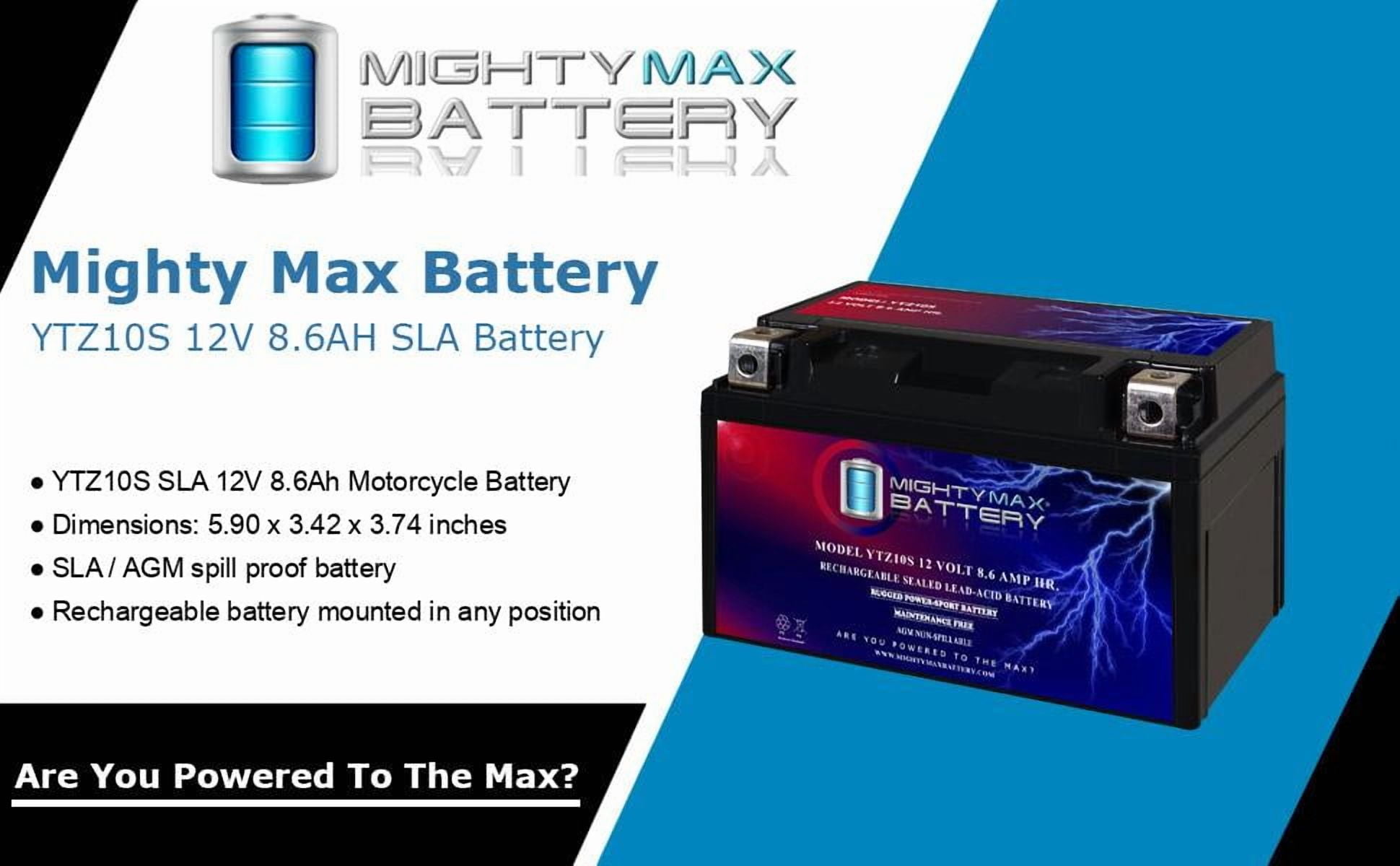 YTZ10S 12V, 8.6Ah, Replacement Battery Compatible with Kawasaki