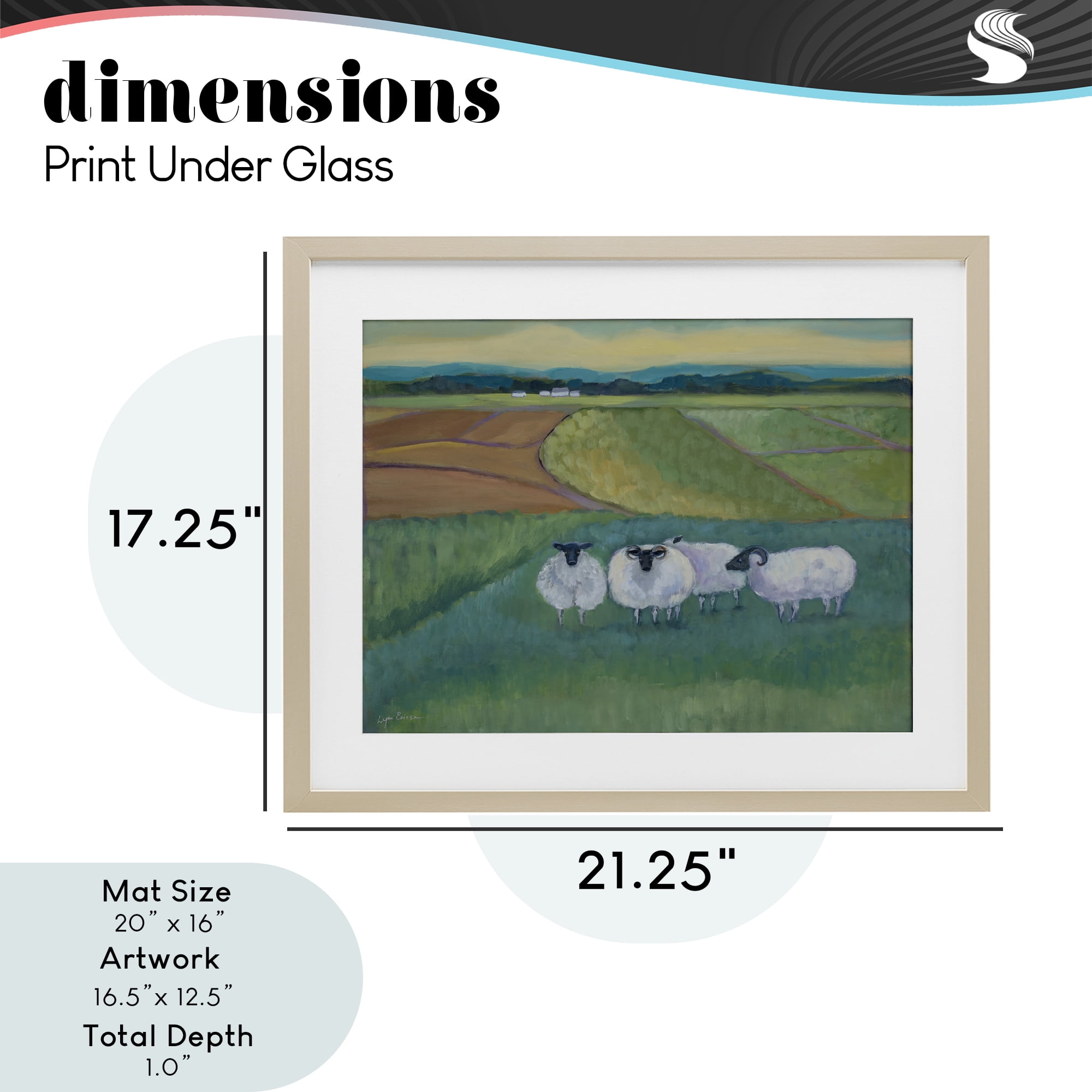 Stupell Industries Sheep Herd Meetup Birch Framed Print Under Glass, design by Lynn Ericson Fine Art