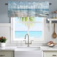 thumbnail image 4 of Ocean Window Valance for Kitchen, Summer Beach Seagull Oil Painting Coastal Rod Pocket Short Curtain for Small Windows, Light Filtering Decorative Valance, 60 x 14 Inch, 4 of 9