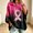 Purple Pink, variant on Women's Breast Cancer Awareness Short Sleeve Hoodie Pink Ribbon Graphic Drawstring Oversized Hooded Pullover Top, 2XL