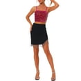 thumbnail image 2 of INSPIRE CHIC Women's Sequin Velvet Spaghetti Strap Club Party Crop Cami Top, 2 of 6