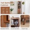 thumbnail image 5 of 70" Tall 2 Pack Freestanding Bathroom Storage Cabinet with Adjustable Shelves, Arched Decor & Anti-Slip Feet, Walnut Space-Saving Organizer for Living Room, 5 of 10