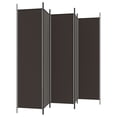 thumbnail image 3 of vidaXL 5-Panel Room Divider Brown 250x200 cm Fabric, 3 of 5