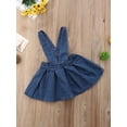thumbnail image 3 of LMLYSoH Little Girls Suspender Skirt, Denim Solid Color Waist Elastic Band Wild Fashion Skirt, Baby Girls Overall Skirt, 3 of 7
