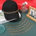 thumbnail image 3 of 1set 8Pcs 8 Styles 304 Stainless Steel Aluminum Cable Chains Baseball Cap Chain Golden 280~285mm 1pc/style, 3 of 7