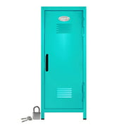 Mini Locker with Lock and Key Teal -10.75" Tall x 4.125" x 4.125"