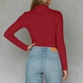 thumbnail image 5 of Long Sleeve Shirts for Women Fall Winter Basic Undershirt Turtleneck Slim Fit Plain Blouse Tunic Tops, 5 of 6