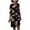 A-Black691, variant on XIAOCHA Womens Floral Print Dress Loose Flowy Elbow Sleeve Split Neck Midi Dress Casual Elegant Daily Dresses