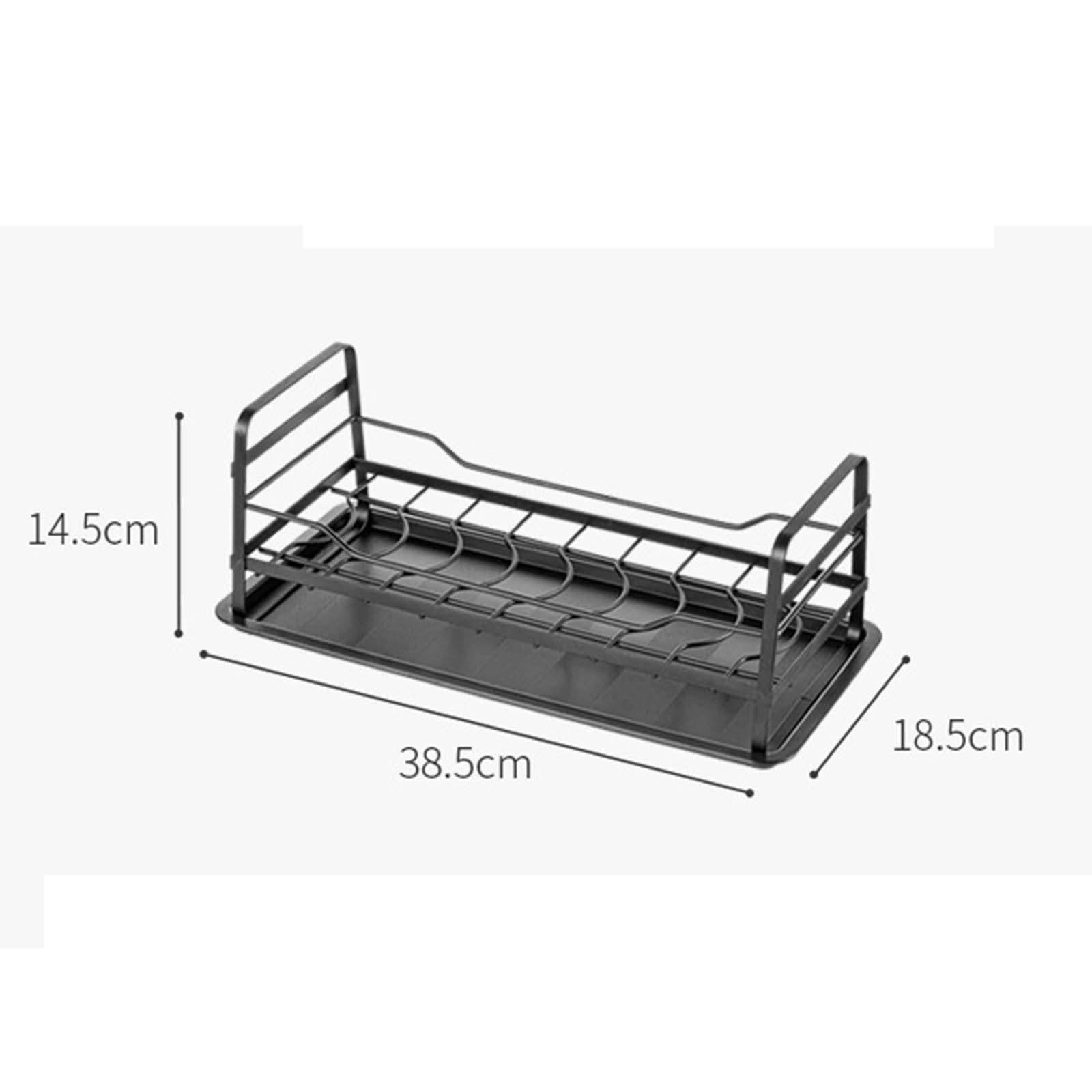 Fiocias Kitchen Countertop Dish Drainer Dishes Draining Holder Dish Drying Rack Black