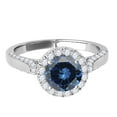 thumbnail image 2 of Mauli Jewels Engagement Rings for Women 1.25 Carat Halo Blue Diamond Engagement Ring Crafted 4 Prong-Setting 14k Solid White Gold, 2 of 7