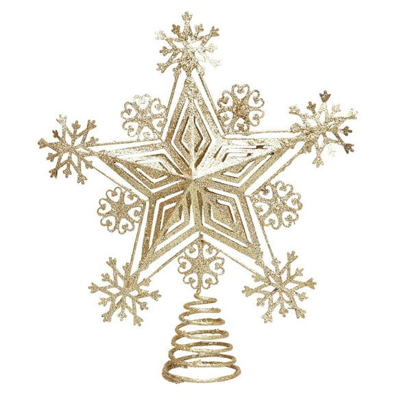 Niusricy Christmas Tree Topper Gorgeous Star Snowflake Treetop Decoration Holiday Supplies for Home, Office, Party