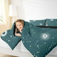 thumbnail image 4 of jejeloiu Galaxy Starry Sky Queen Comforter Set,Constellation Pattern Bedding Sets,Green White Bedding Comforter Set For Girls Kids,Microfiber Bedroom Decor Reversible,3pcs, 4 of 8