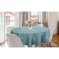 thumbnail image 1 of Fish Round Tablecloth, Coral Double Exposure Bubbles Simplistic Underwater Depiction, Circle Table Cloth Cover for Dining Room Kitchen Decor, 60", Slate Blue Seafoam, by Ambesonne, 1 of 1