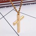 thumbnail image 5 of QQTDFG High Quality Women Mens Stainless Steel Cross Pendant Necklace Chain Gold/Silver-Gold, 5 of 6