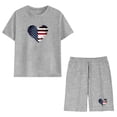 thumbnail image 6 of Amidoa Girls 2 Piece Outfits Summer Clothes Short Sleeve Cotton Floral Print T-Shirt and Shorts Casual Kids Clothing Sets Gray Size 11, 6 of 9