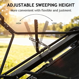 Thehsnt 44" Tow Behind Lawn Sweeper, Large Capacity Heavy Duty Leaf Collector with Rubber Wheels