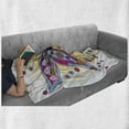 thumbnail image 6 of Butterfly Soft Flannel Fleece Throw Blanket, Moth with Fantasy Spring Floral Blooms on Sunny Backdrop Image, Cozy Plush for Indoor and Outdoor Use, 50" x 70", Multicolor, by Ambesonne, 6 of 6