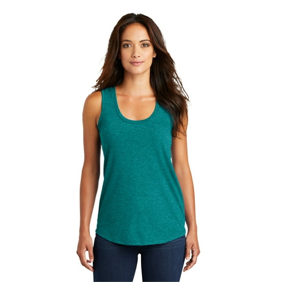District Adult Female Women Electric Heather Sleeveless Tank Hthrd Teal X-Small