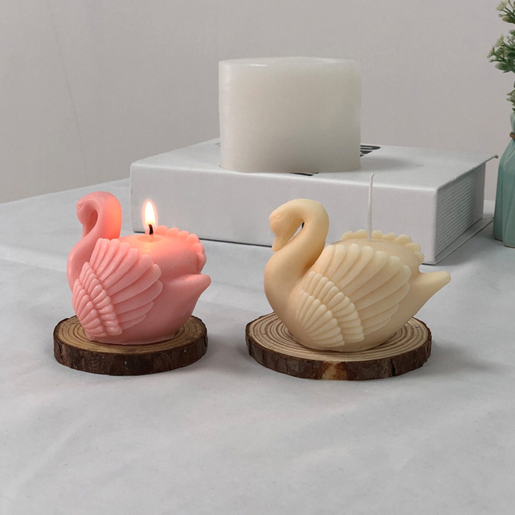 Geemin Swan Candle Casting-Resin Mold 3D Beautiful Swan Aromatherapy Candle Silicone Mould DIY Craft Cookie Fondant Soap-Decor