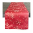 thumbnail image 3 of Fennco Styles Holiday Foil Print Snowflake Table Runner 16" W x 54" L - Red Woven Table Cover for Home Décor, Banquet, Family Gathering, Christmas, Special Occasion, 3 of 5